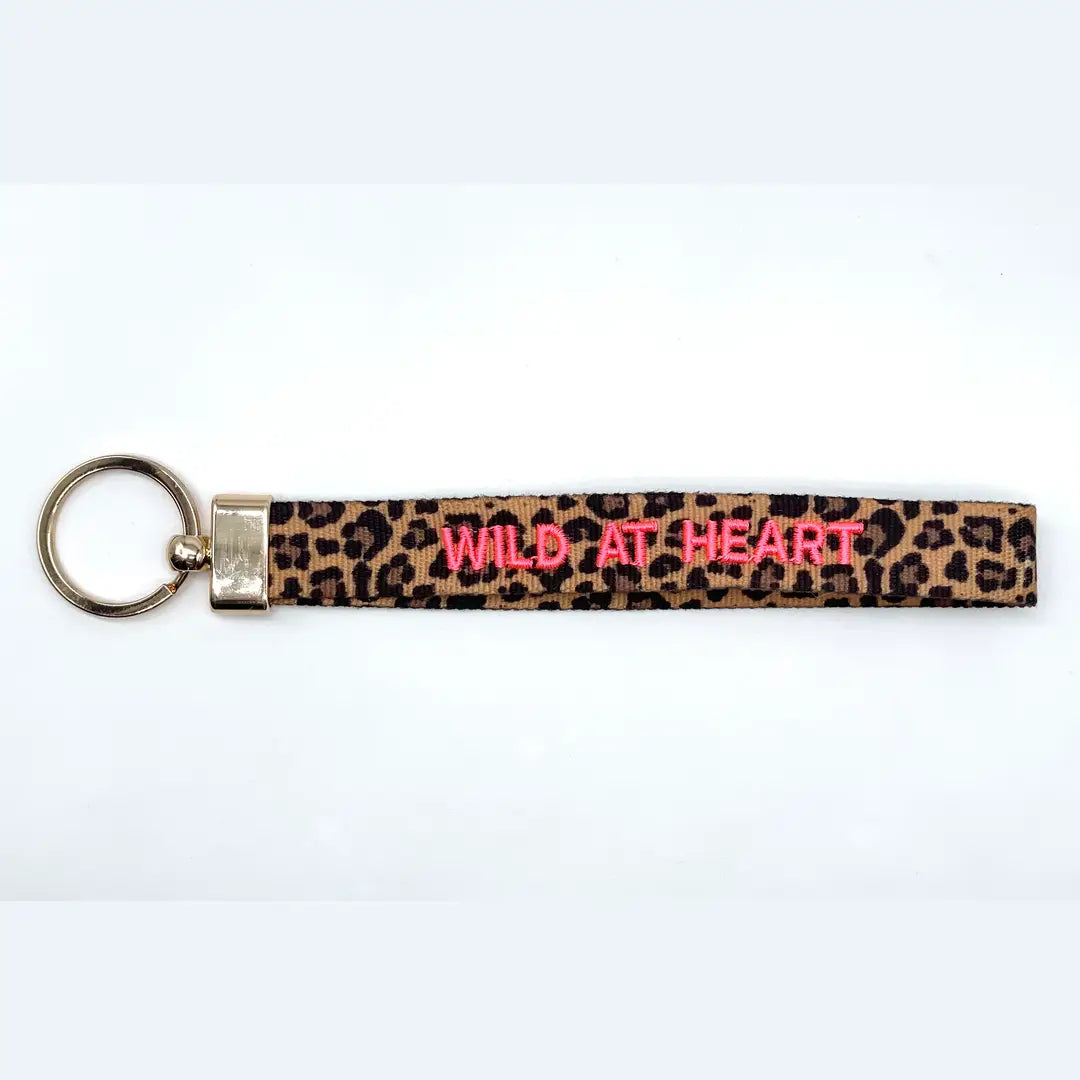 Wild At Heart Keychain Woven Embroidered.