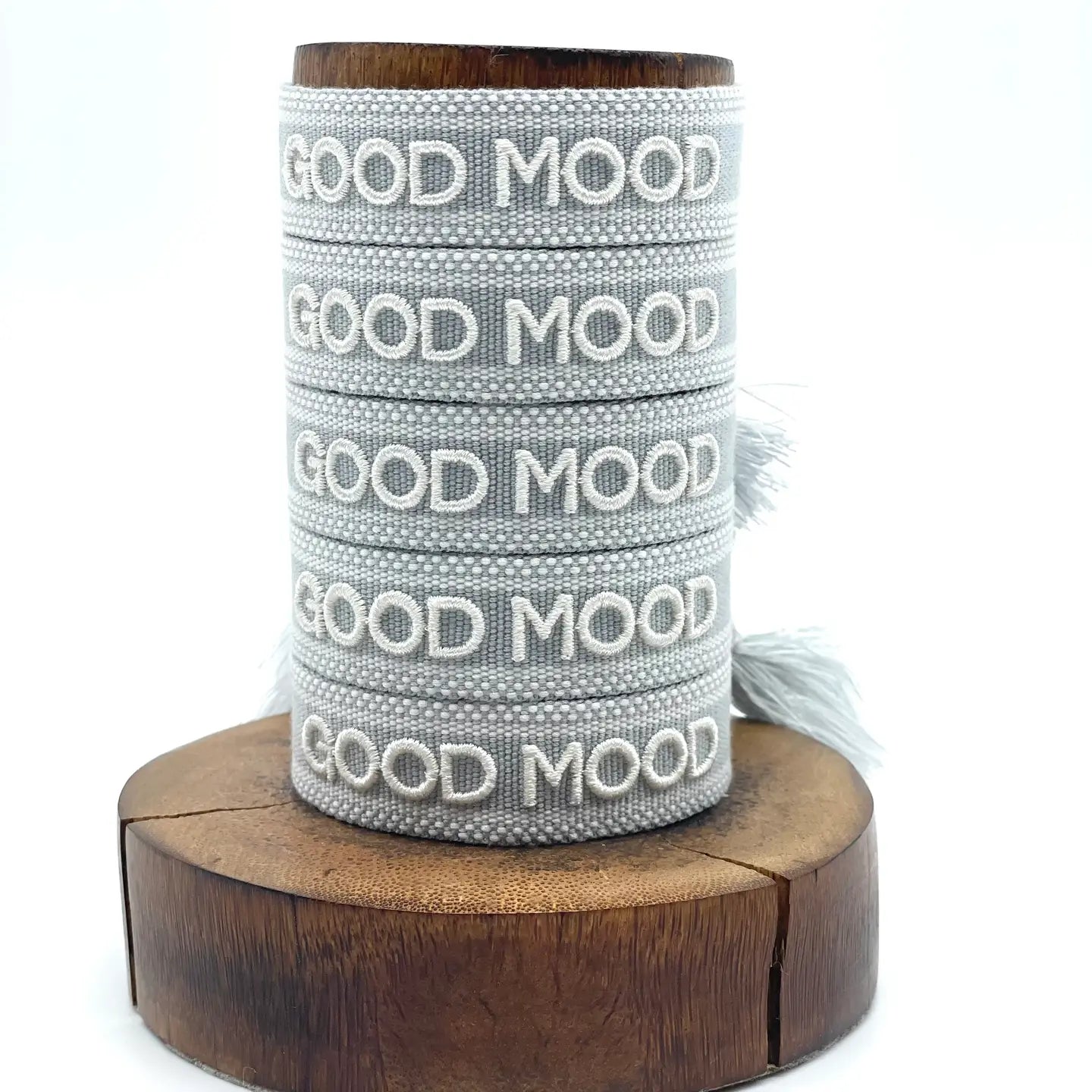 Good Mood Statement Bracelet Woven, Embroidered.