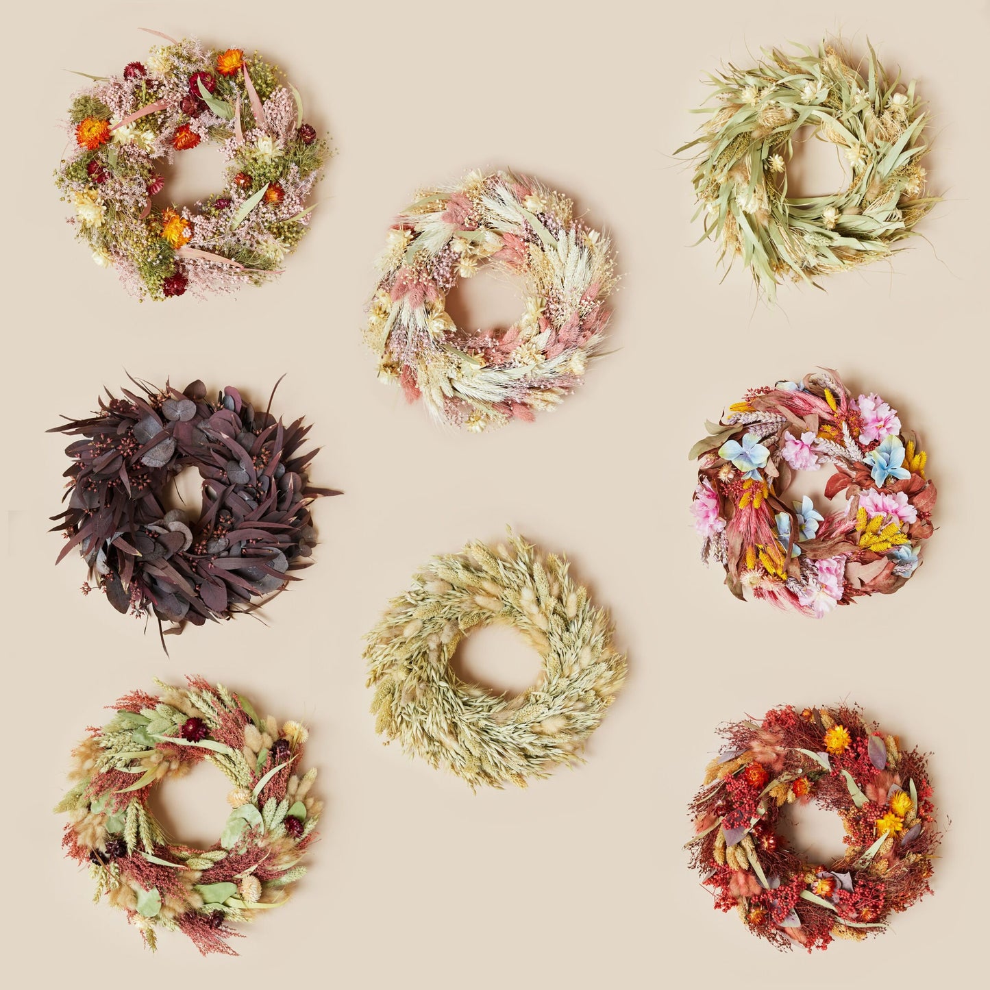 Dried Flowers Christmas Wreath Terra.