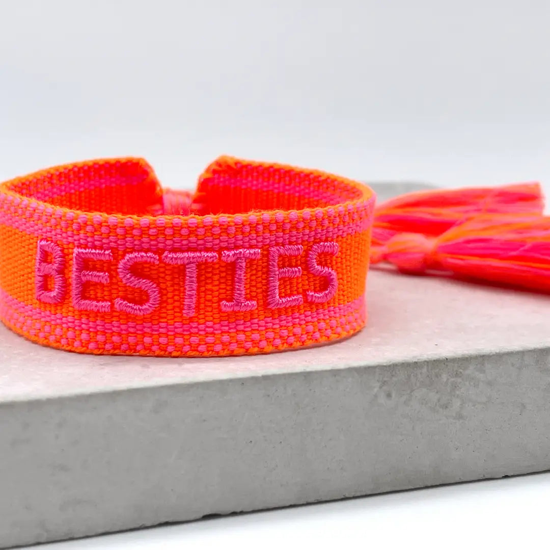 Besties Statement Bracelet Woven, Embroidered