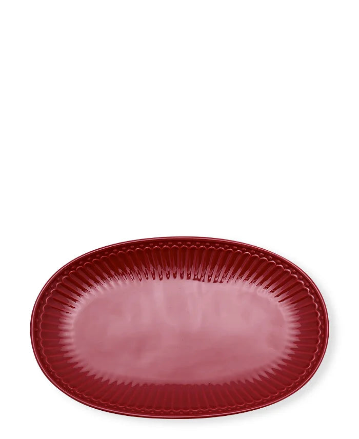 Biscuit plate Claret red