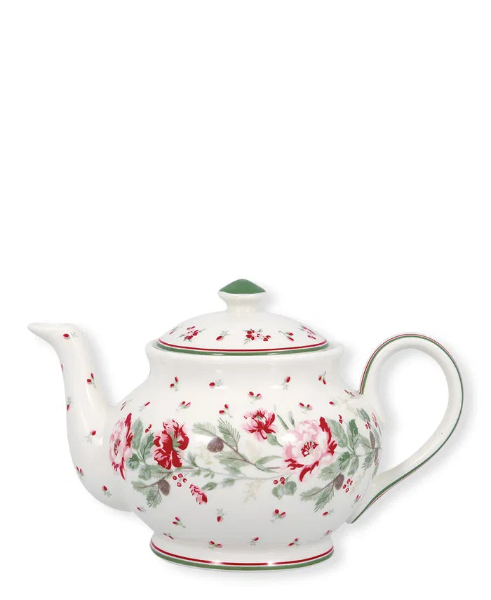 Teapot round Leonora white