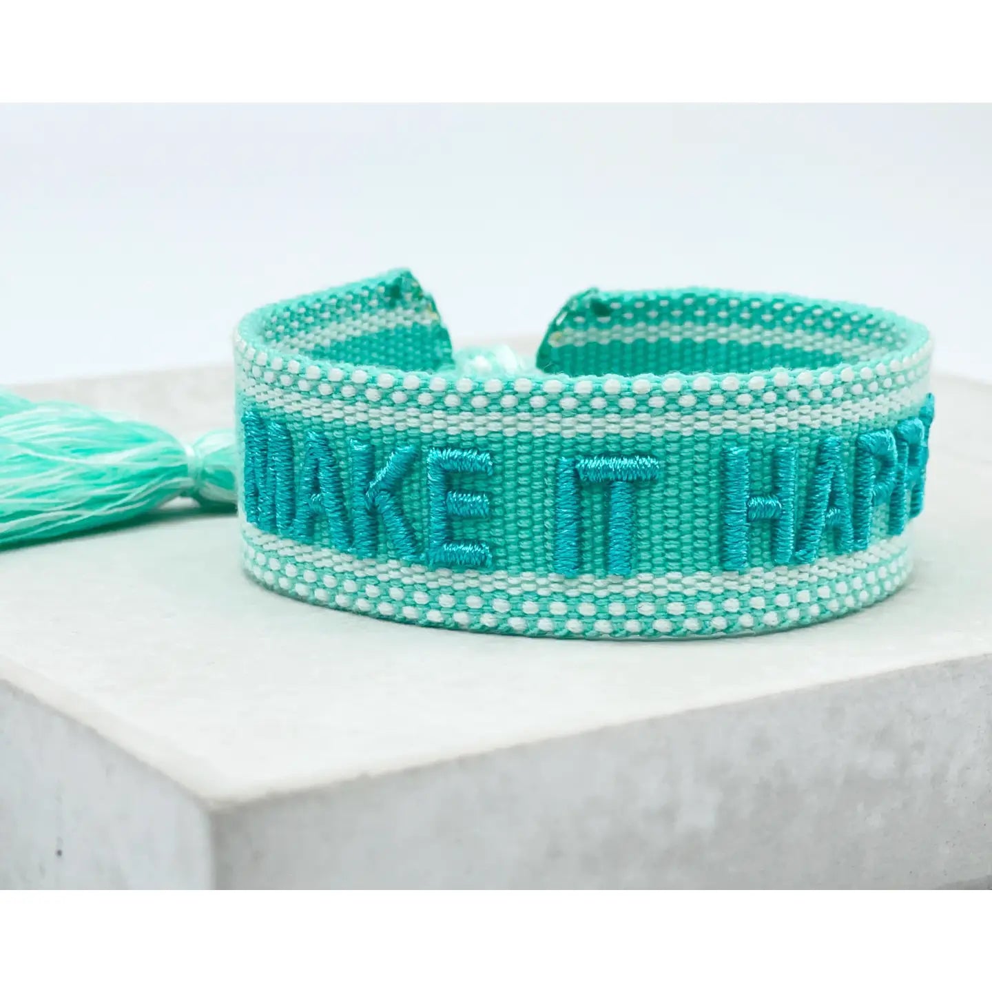 Make It Happen Statement Bracelet Woven, Embroidered