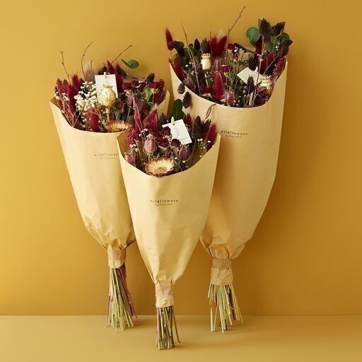 Dried Flowers - Field Bouquet - Scarlet Red / SMALL