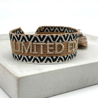 Limited Edition Statement Bracelet Woven, Embroidered
