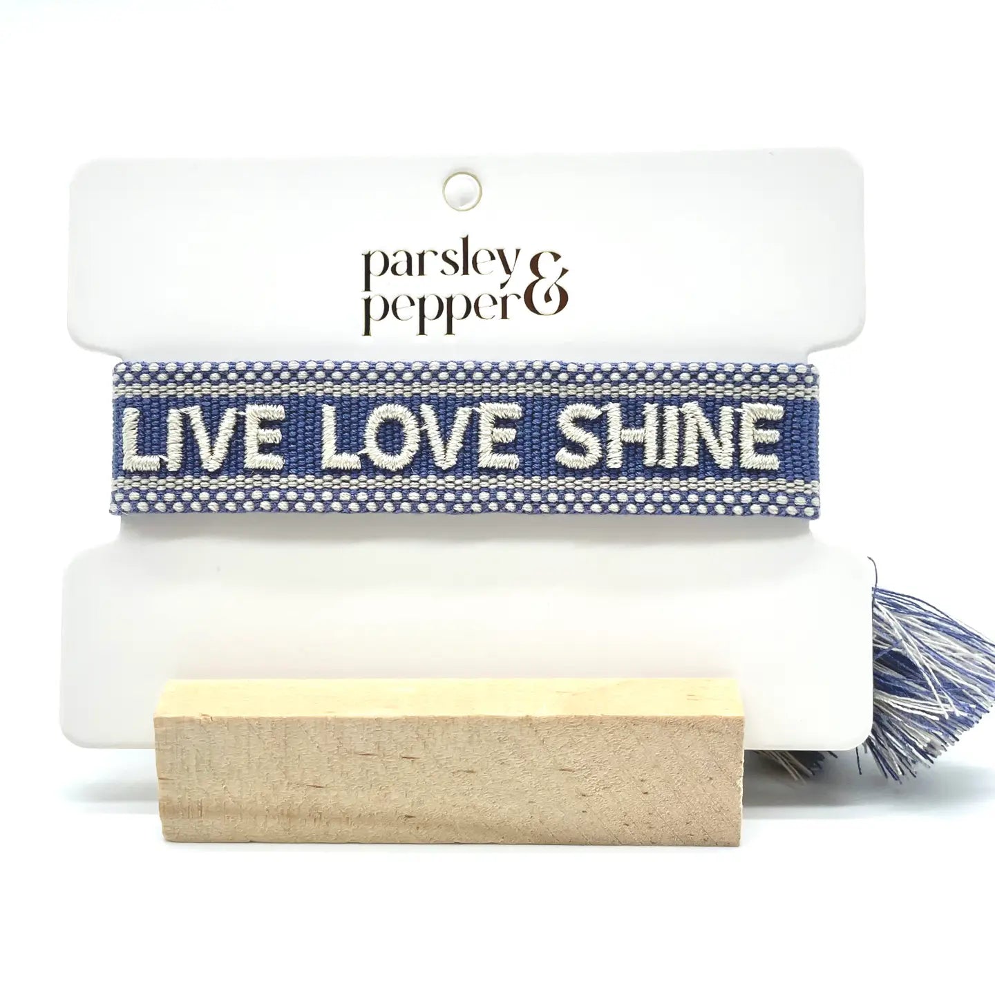 Live Love Shine Statement Bracelet Woven, Embroidered.