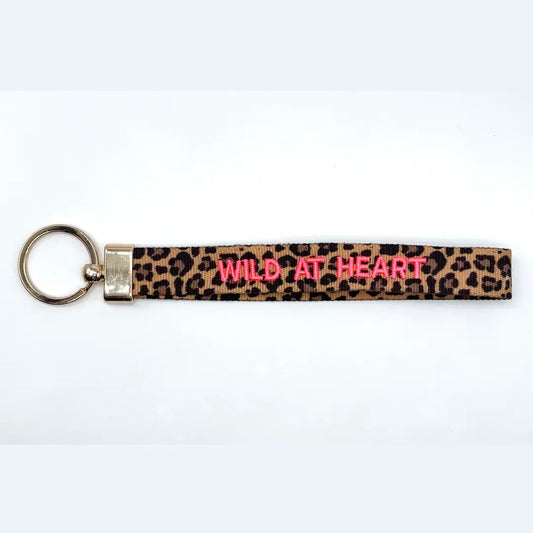 Wild At Heart Keychain Woven Embroidered.