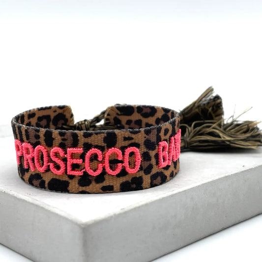 Prosecco, Baby! Statement Bracelet Woven, Embroidered