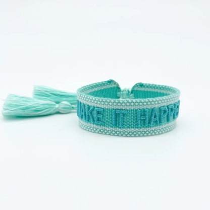 Make It Happen Statement Bracelet Woven, Embroidered