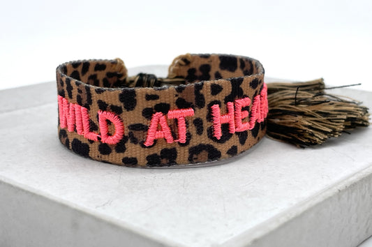Wild At Heart Statement Bracelet Woven, Embroidered