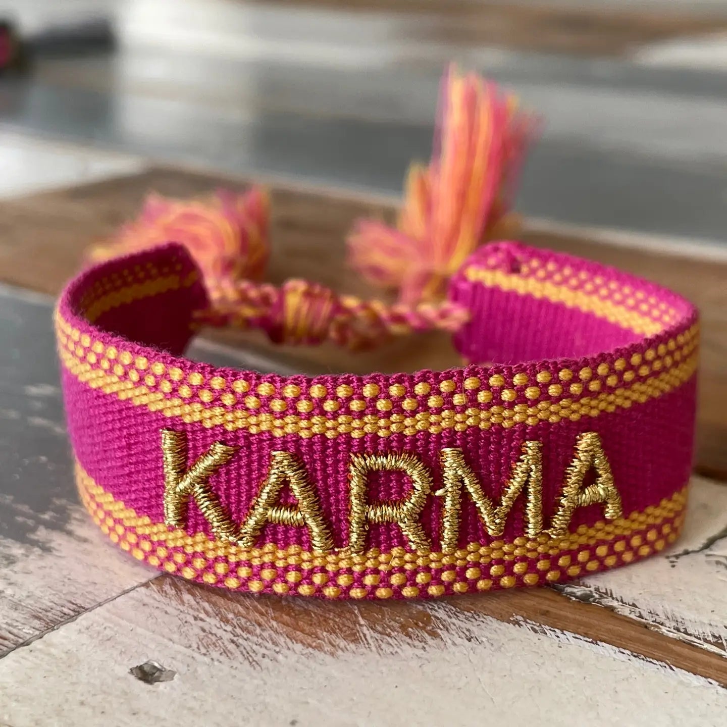 Karma Statement Bracelet Woven, Embroidered