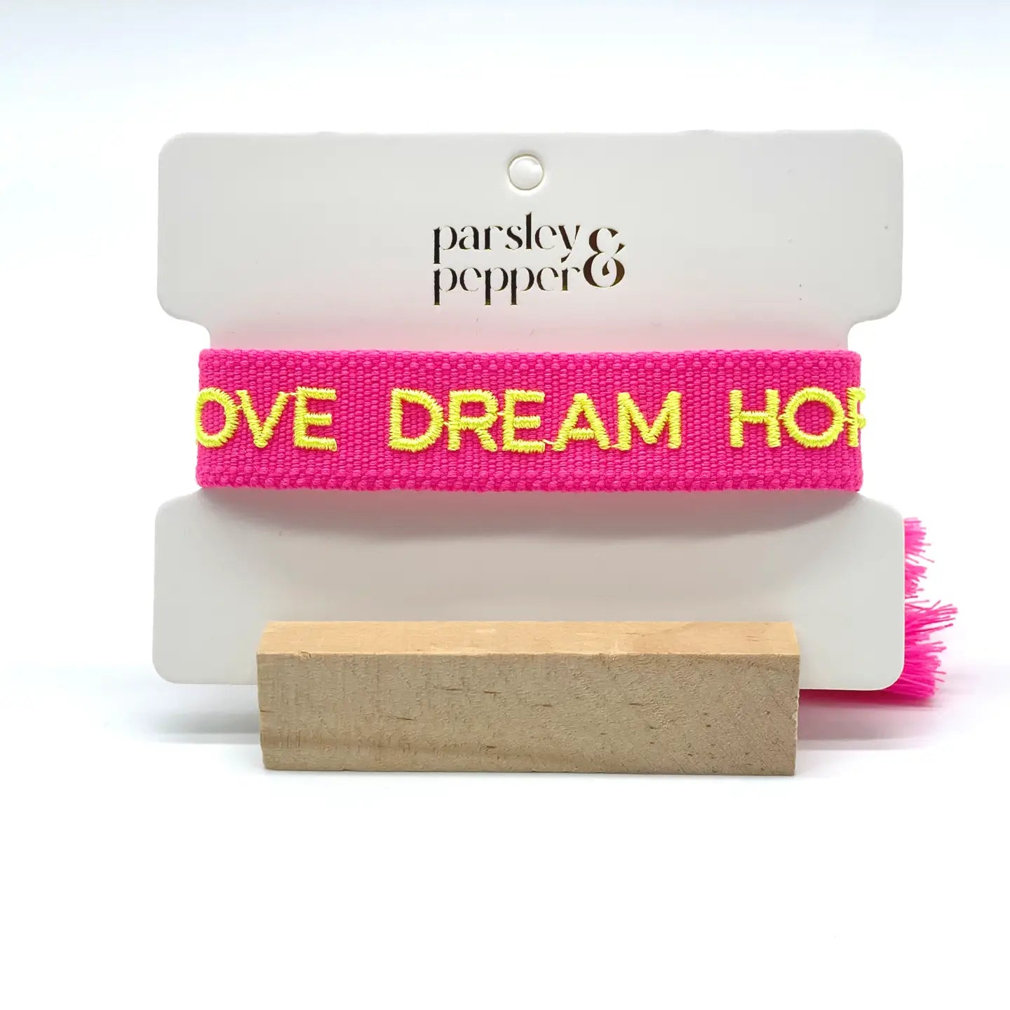 Love Dream Hope Statement Bracelet Woven, Embroidered