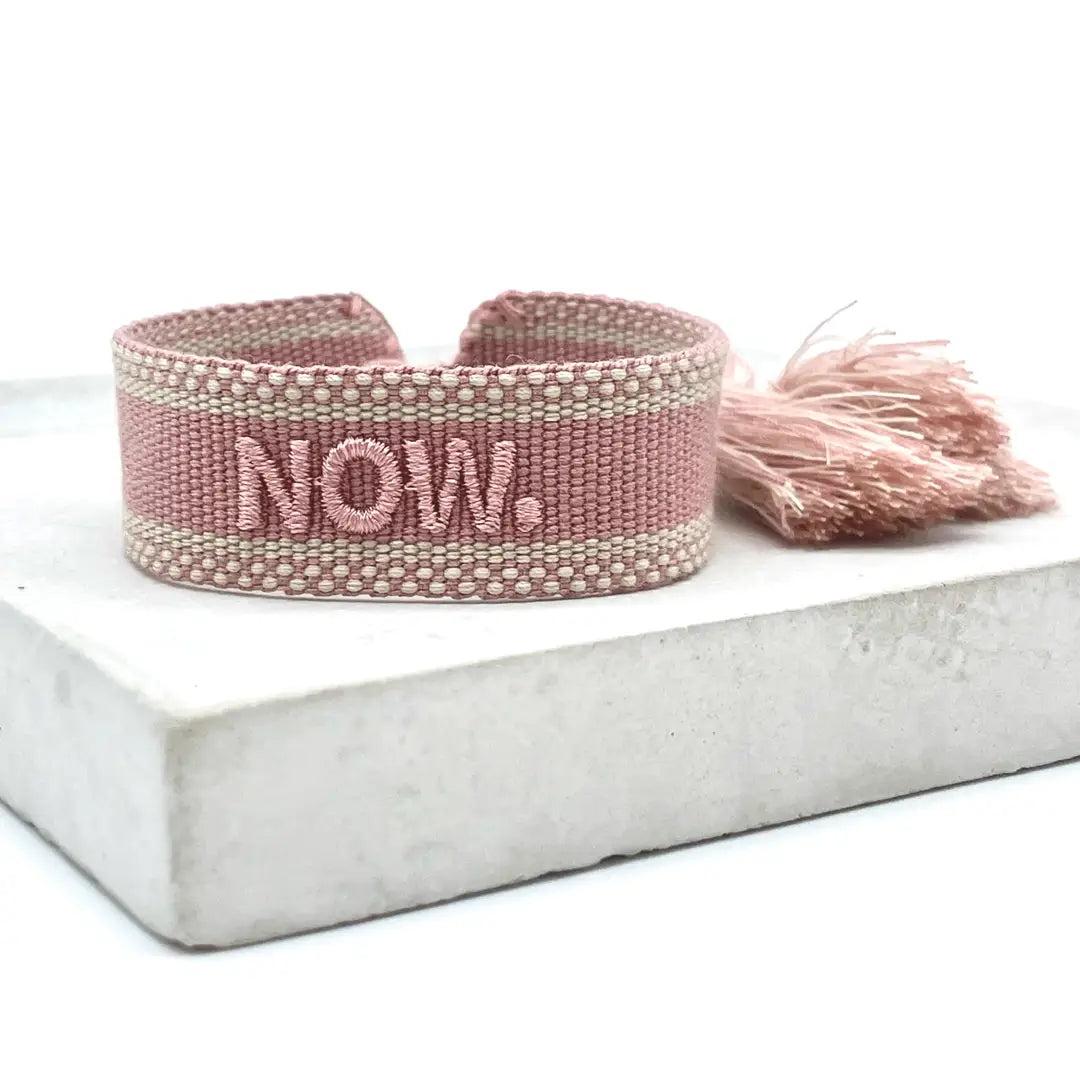 Now. Statement Bracelet Woven, Embroidered