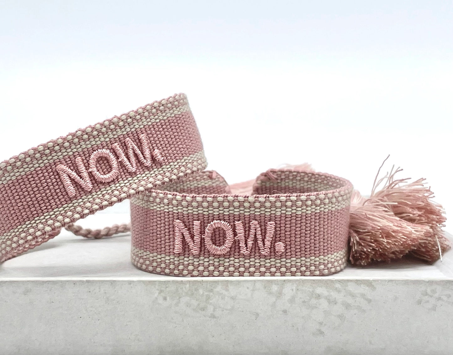 Now. Statement Bracelet Woven, Embroidered