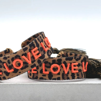 Love Love Love Statement Bracelet Woven, Embroidered