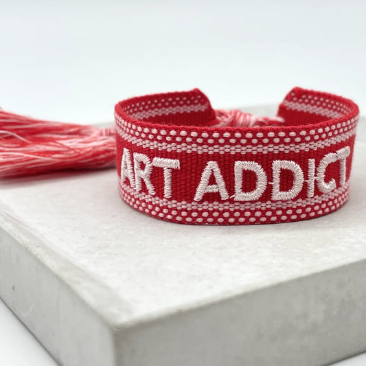 Art Addict Statement Bracelet Woven, Embroidered
