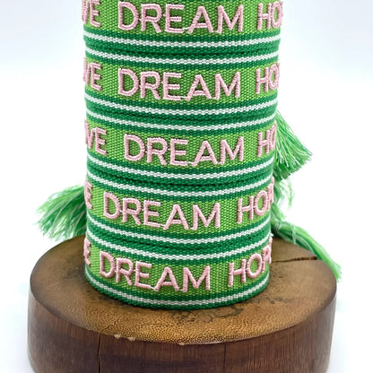 Love Dream Hope Statement Bracelet Woven, Embroidered. ΔΙΑΘΕΣΙΜΟ ΑΠΟ 03/08/2026