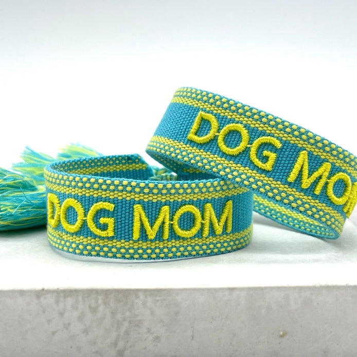 Dog Mom Statement Bracelet Woven, Embroidered