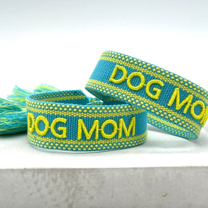 Dog Mom Statement Bracelet Woven, Embroidered