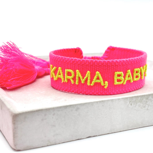 Karma, Baby! Statement Bracelet Woven, Embroidered