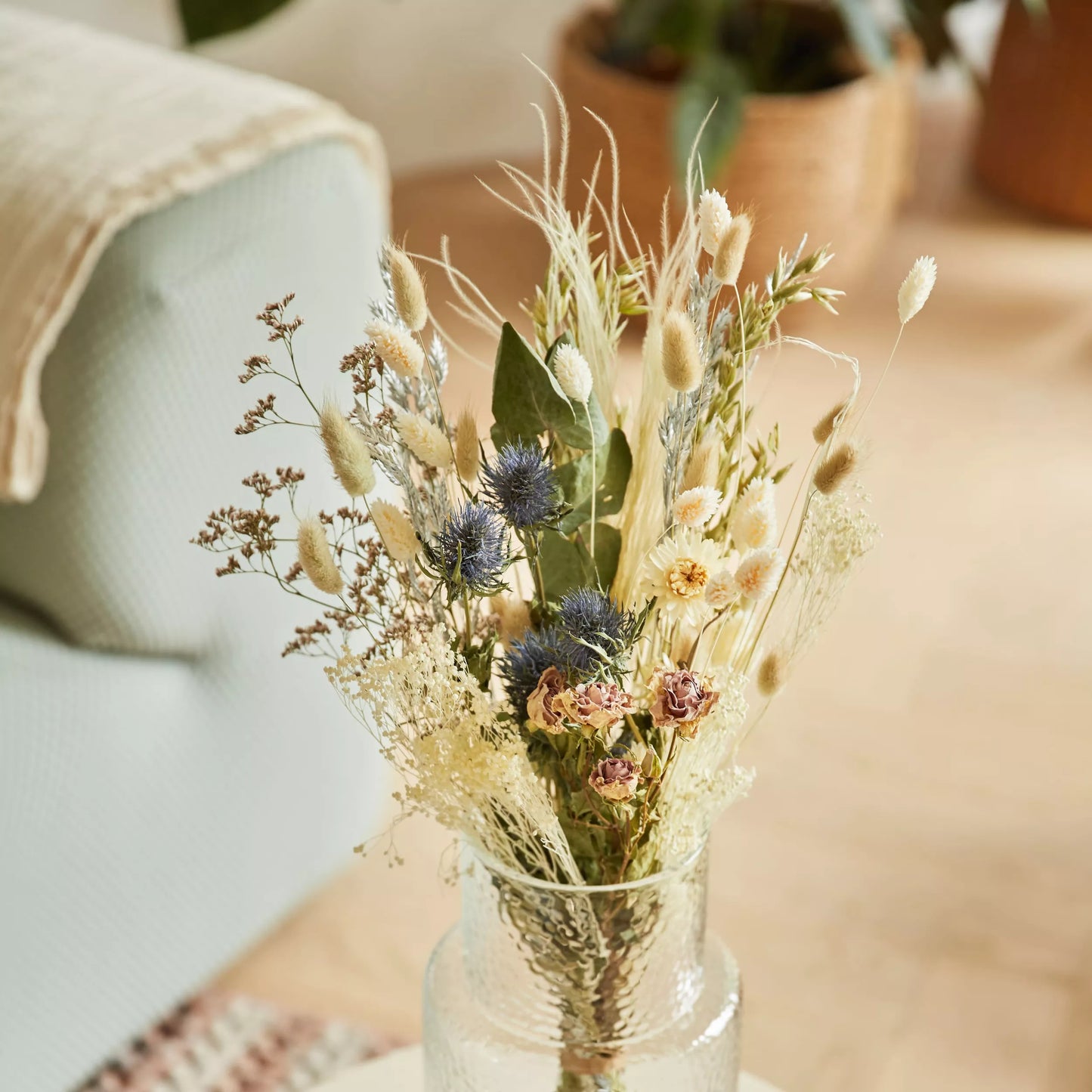 Dried Flowers - Field Bouquet Frosted White (LARGE)