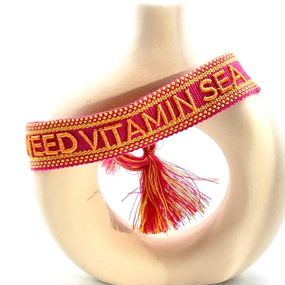 I Need Vitamin Sea Statement Bracelet Woven, Embroidered