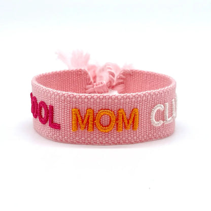 Cool Mom Club Statement Bracelet Woven, Embroidered.