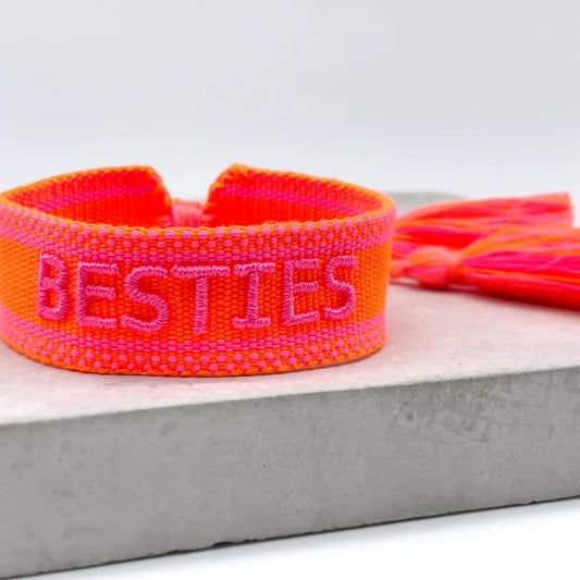 Besties Statement Bracelet Woven, Embroidered