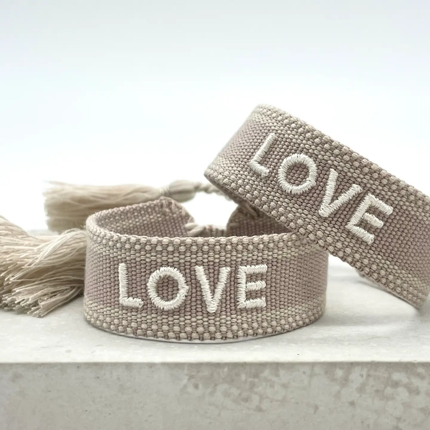 Love Statement Bracelet Woven, Embroidered.