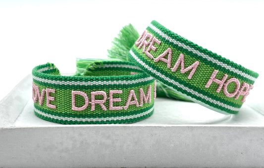 Love Dream Hope Statement Bracelet Woven, Embroidered. ΔΙΑΘΕΣΙΜΟ ΑΠΟ 03/08/2026