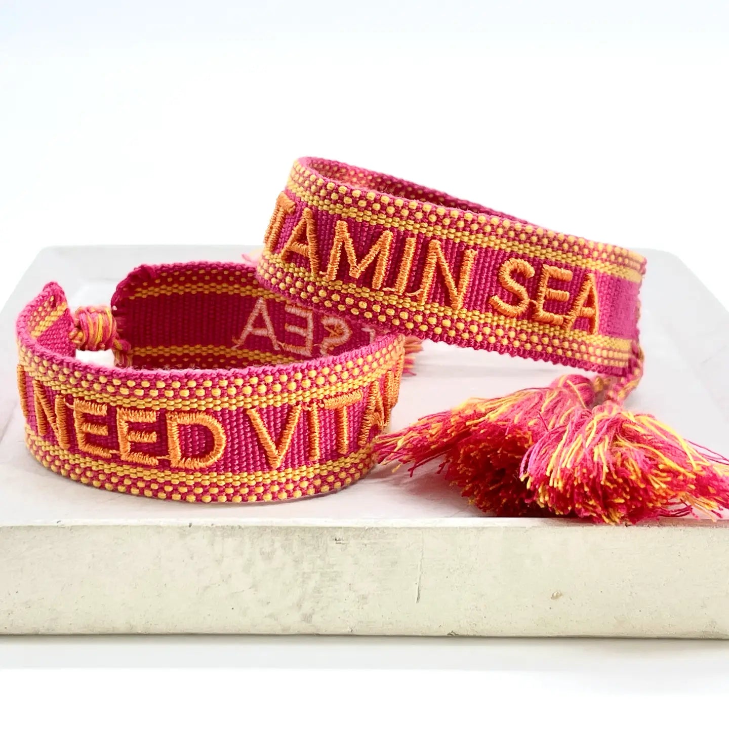 I Need Vitamin Sea Statement Bracelet Woven, Embroidered