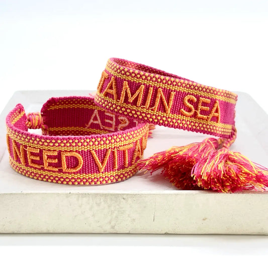 I Need Vitamin Sea Statement Bracelet Woven, Embroidered