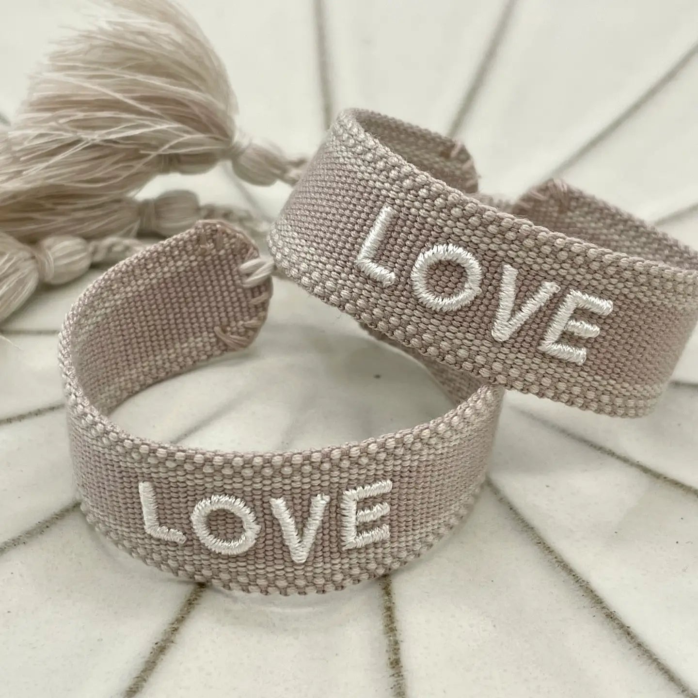 Love Statement Bracelet Woven, Embroidered.