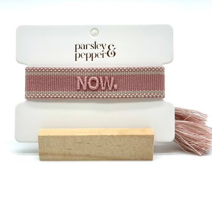 Now. Statement Bracelet Woven, Embroidered