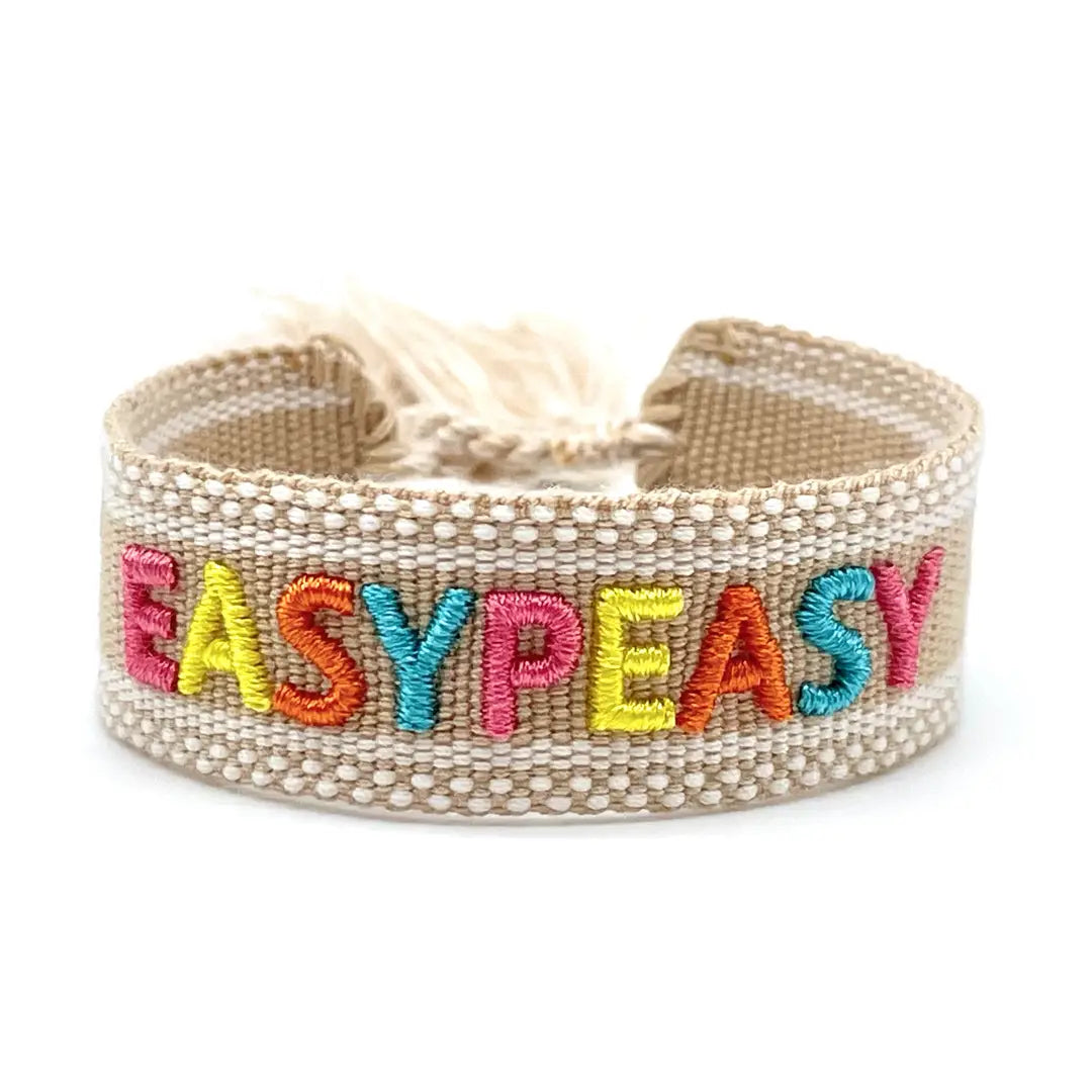 Easypeasy Woven, Embroidered Statement Bracelet