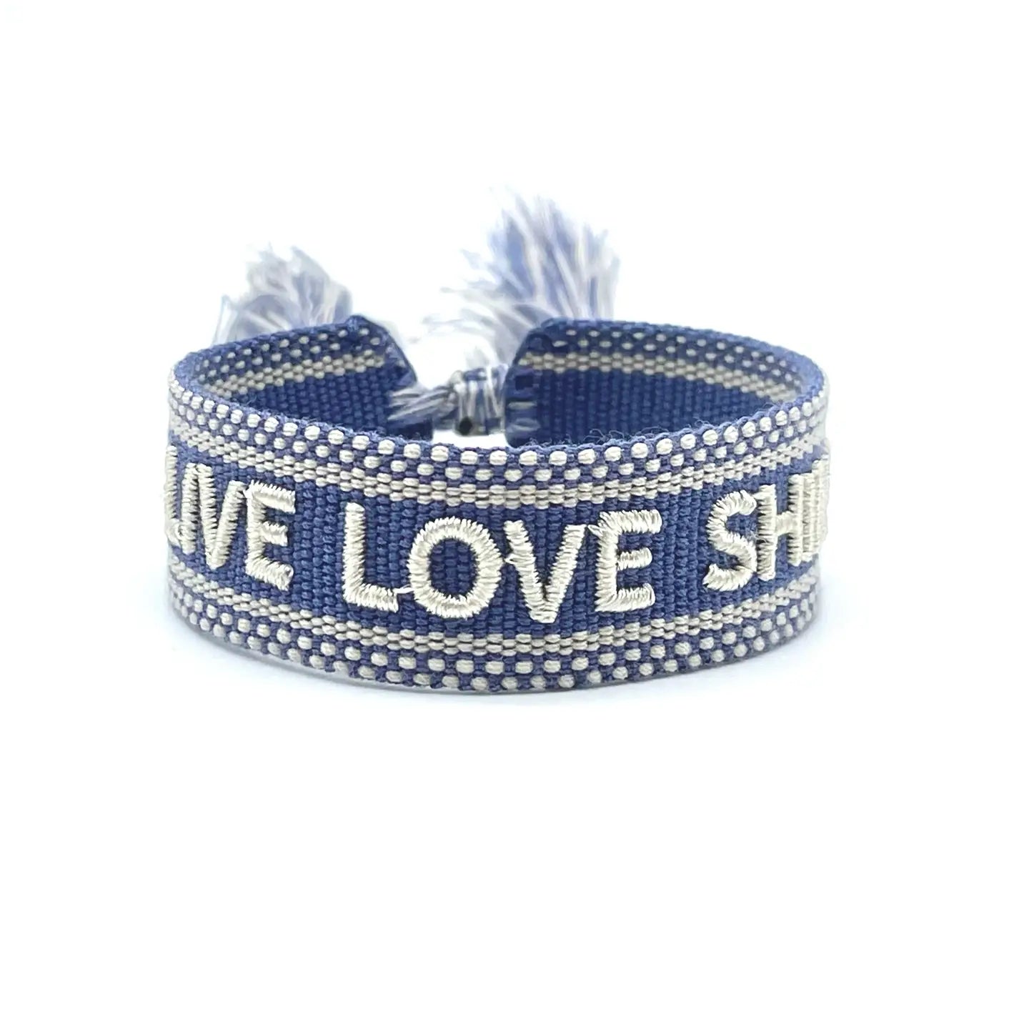 Live Love Shine Statement Bracelet Woven, Embroidered.