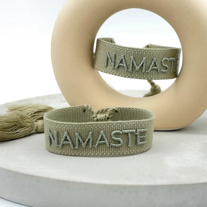 Namaste Statement Bracelet Woven, Embroidered.