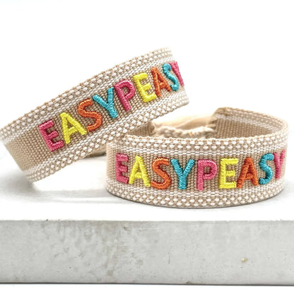 Easypeasy Woven, Embroidered Statement Bracelet
