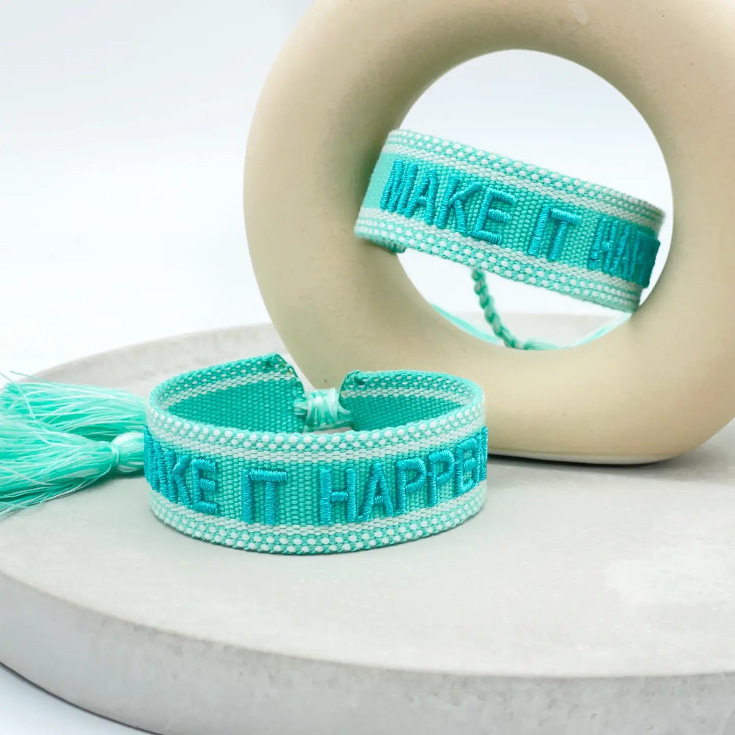 Make It Happen Statement Bracelet Woven, Embroidered