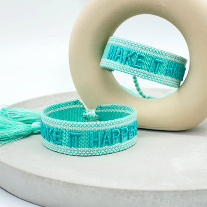 Make It Happen Statement Bracelet Woven, Embroidered