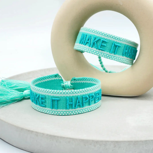 Make It Happen Statement Bracelet Woven, Embroidered