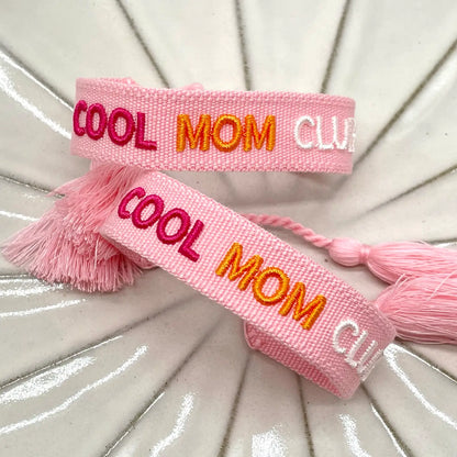 Cool Mom Club Statement Bracelet Woven, Embroidered.