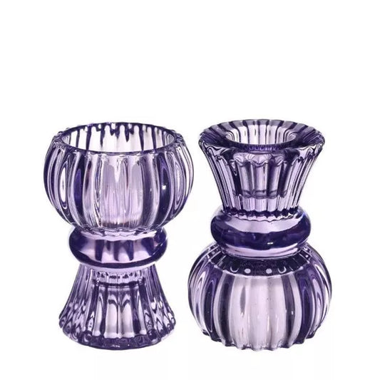 Candle Holder Nora Ø6 x h.8 cm purple. ΔΙΑΘΕΣΙΜΑ ΑΠΟ 03/02/2025