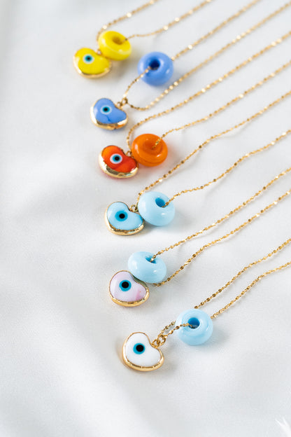 Protection eye heart necklace