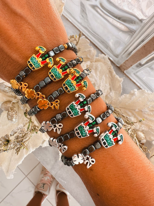 2026 silver and gold glitter elf lucky bracelet