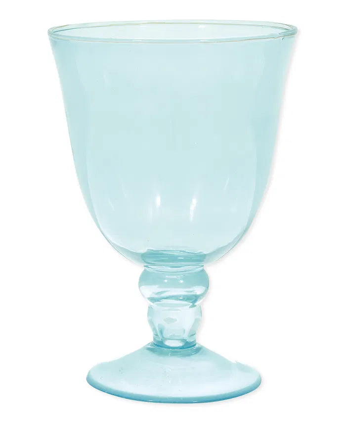 Red wine glass pale blue