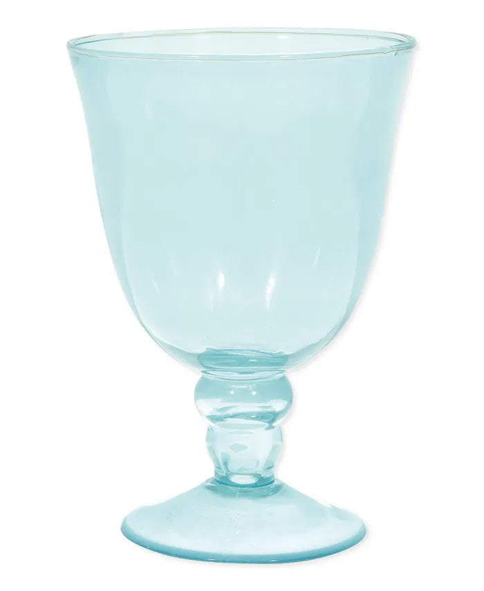 White wine glass pale blue