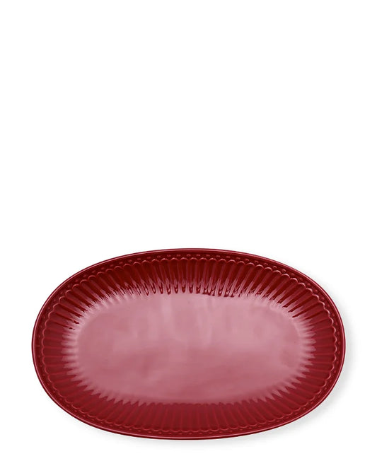 Biscuit plate Claret red