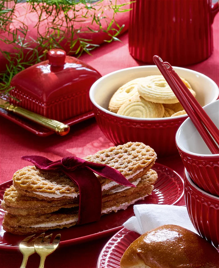 Biscuit plate Claret red