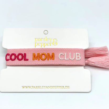Cool Mom Club Statement Bracelet Woven, Embroidered.